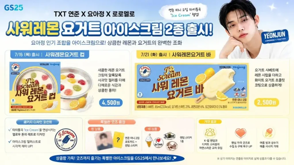 투바투 TXT 연준 아이스크림 GS25 요아정